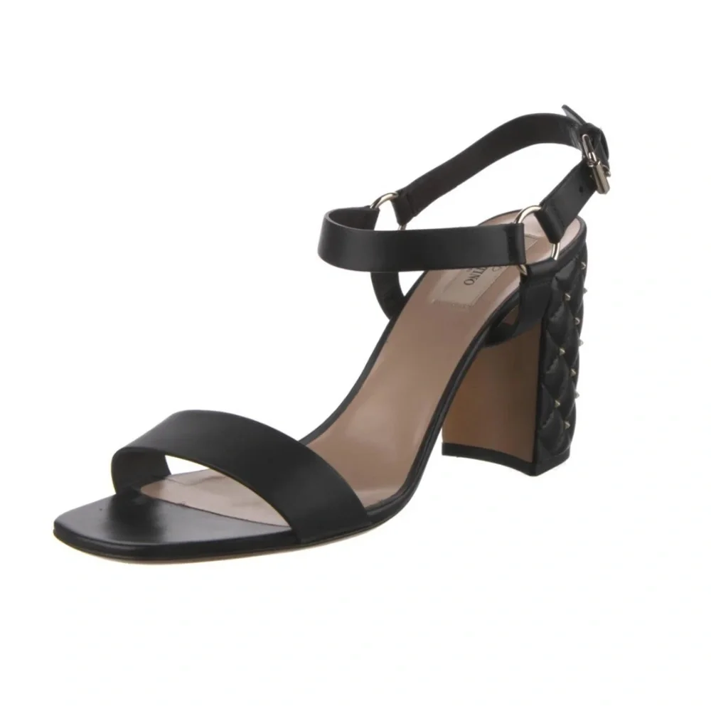 Valentino Garavani Rockstud Quilted City Block Heel Sandal EU 40.5 - Picture 1 of 11